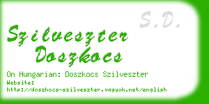 szilveszter doszkocs business card